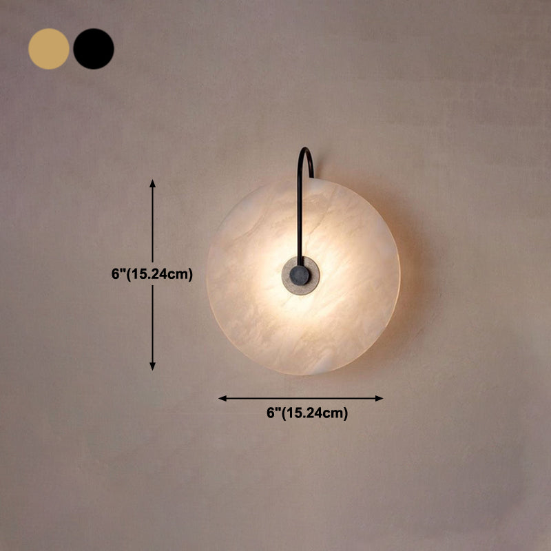 Modern Style Round Wall Mounted Lamps Stone 1 Light Wall Lighting Ideas