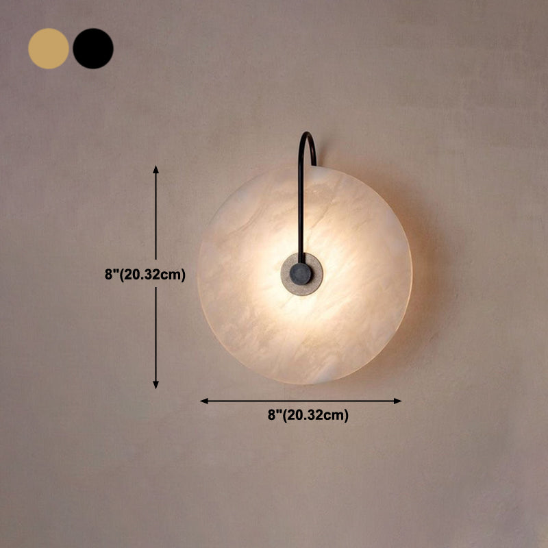 Modern Style Round Wall Mounted Lamps Stone 1 Light Wall Lighting Ideas