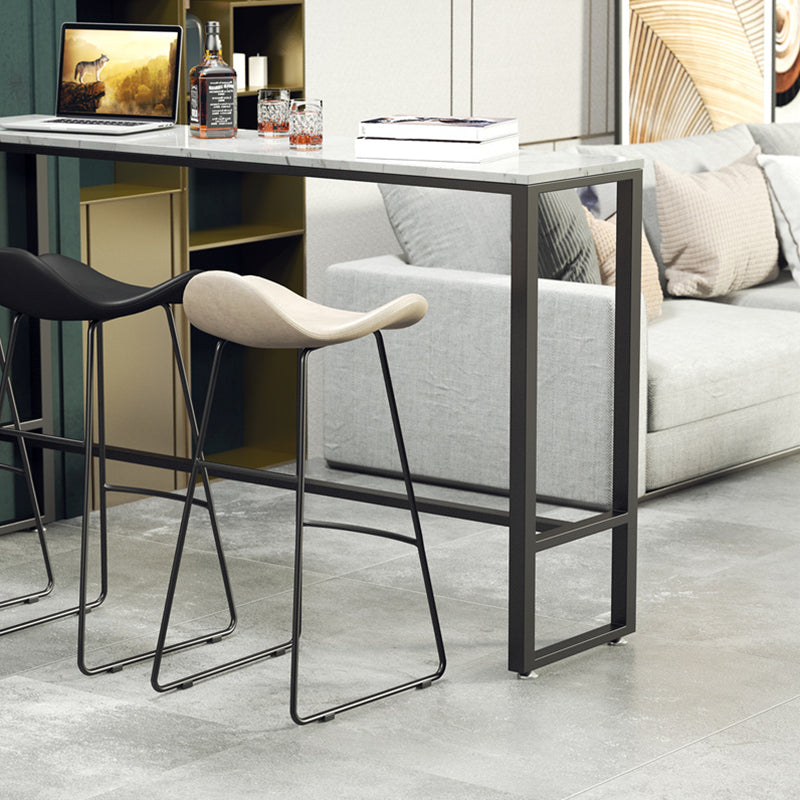 Indoor Event and Cocktail Table Industrial Marble Footrest Bar Height Table