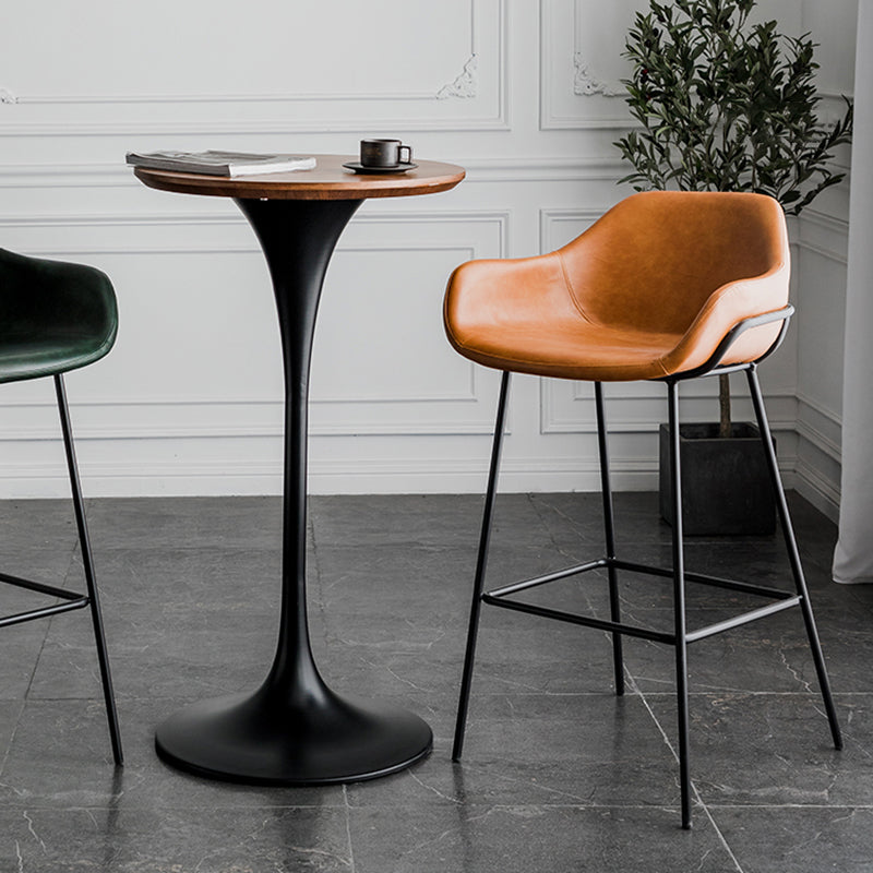 Pedestal Bar Wine Table Industrial Metal Round Pub Height Dining Table for Coffee Shop