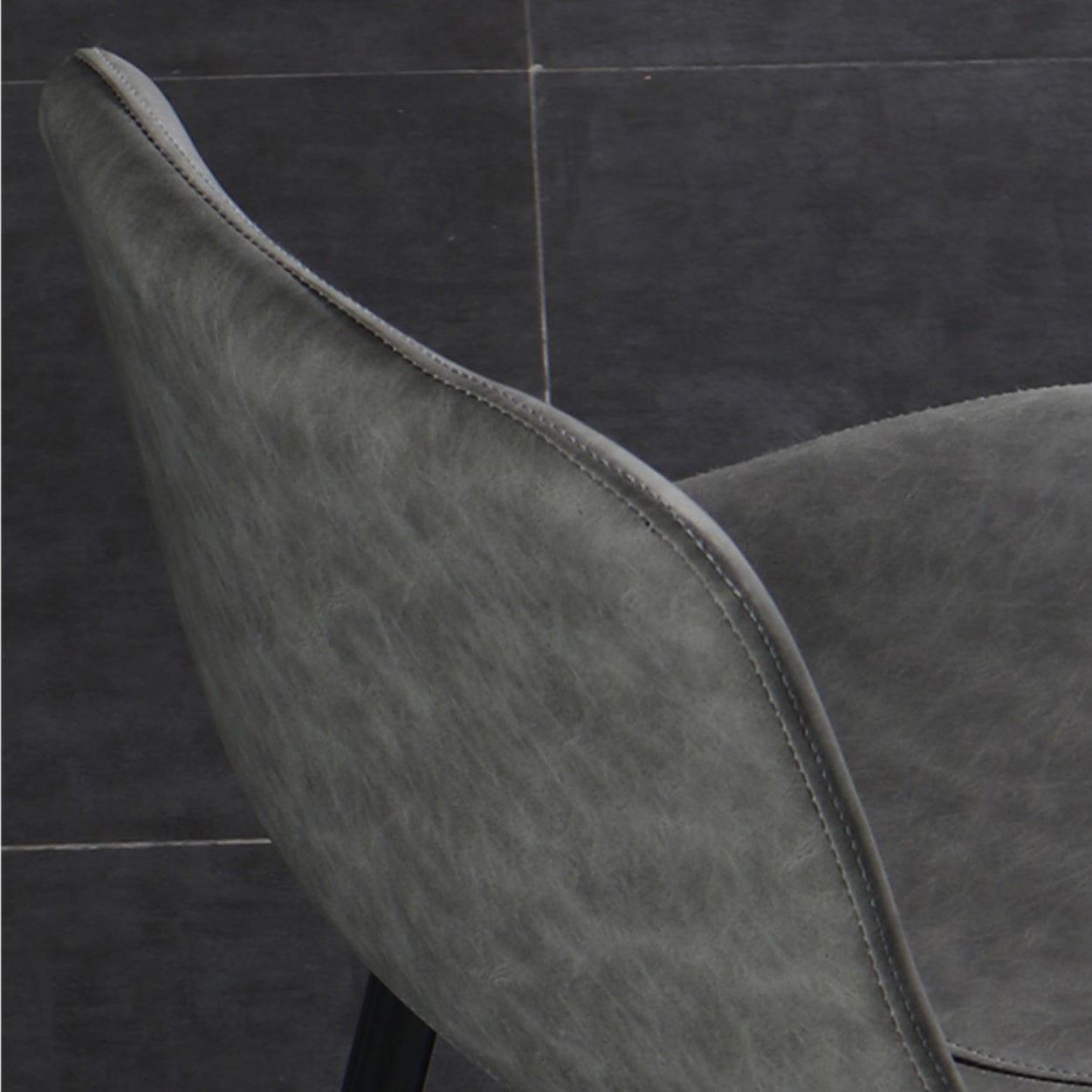 Scandinavian Footrest Reception Stool Matte Finish Faux Leather Barstool