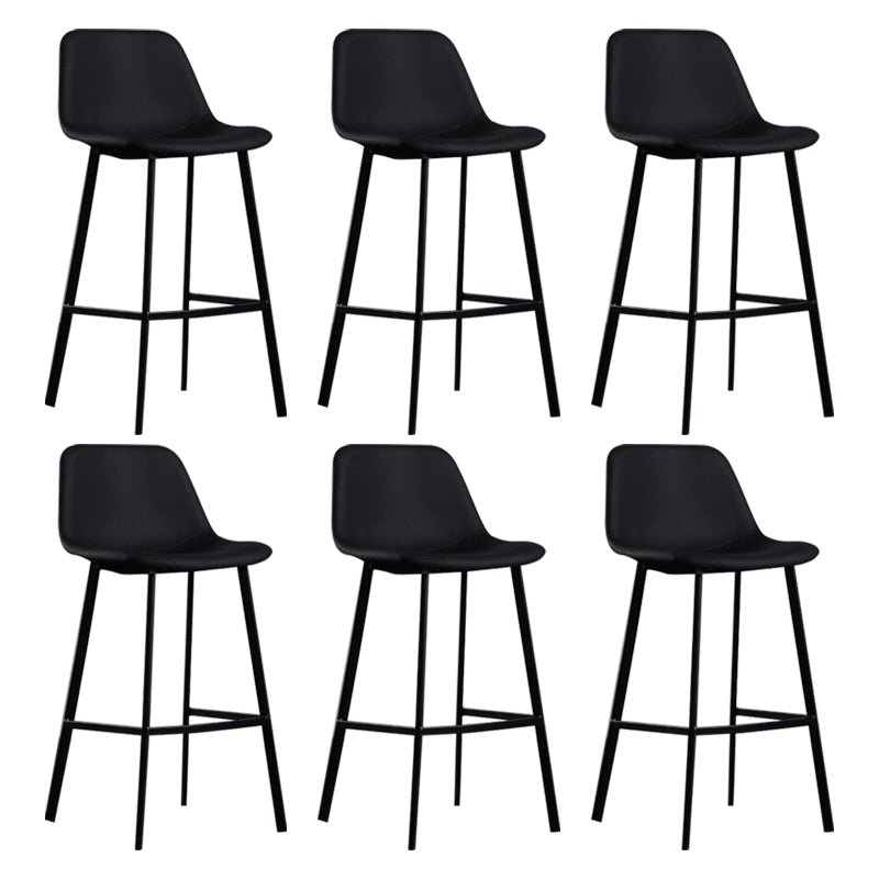 Scandinavian Footrest Reception Stool Matte Finish Faux Leather Barstool