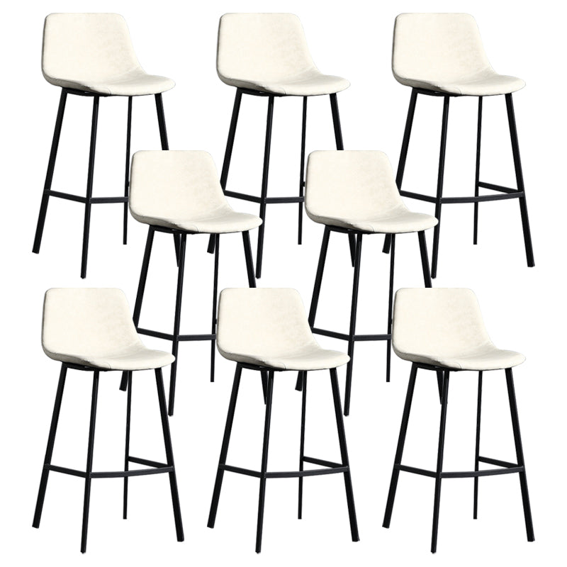 Scandinavian Footrest Reception Stool Matte Finish Faux Leather Barstool