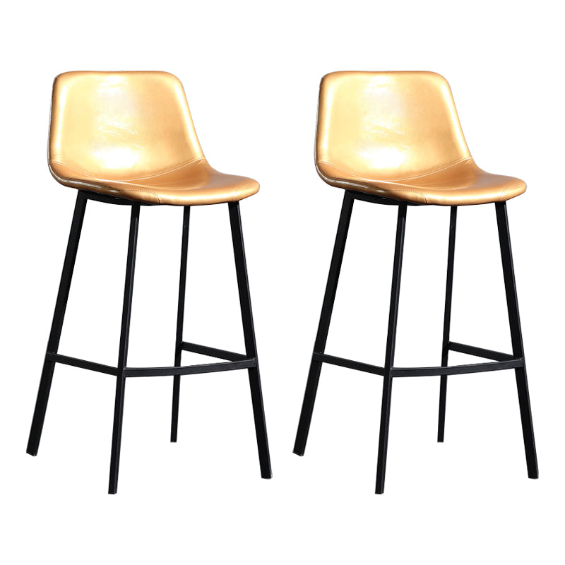 Scandinavian Footrest Reception Stool Matte Finish Faux Leather Barstool