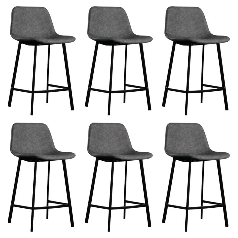 Scandinavian Footrest Reception Stool Matte Finish Faux Leather Barstool