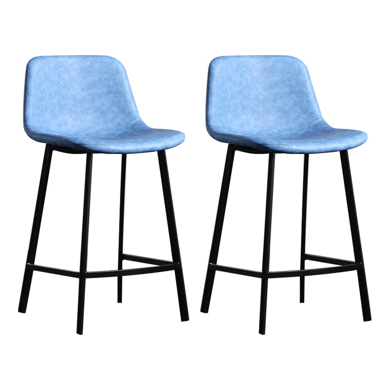 Scandinavian Footrest Reception Stool Matte Finish Faux Leather Barstool