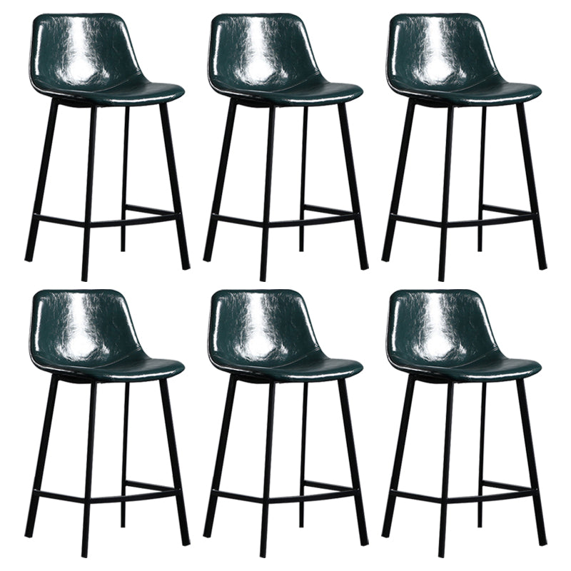 Scandinavian Footrest Reception Stool Matte Finish Faux Leather Barstool