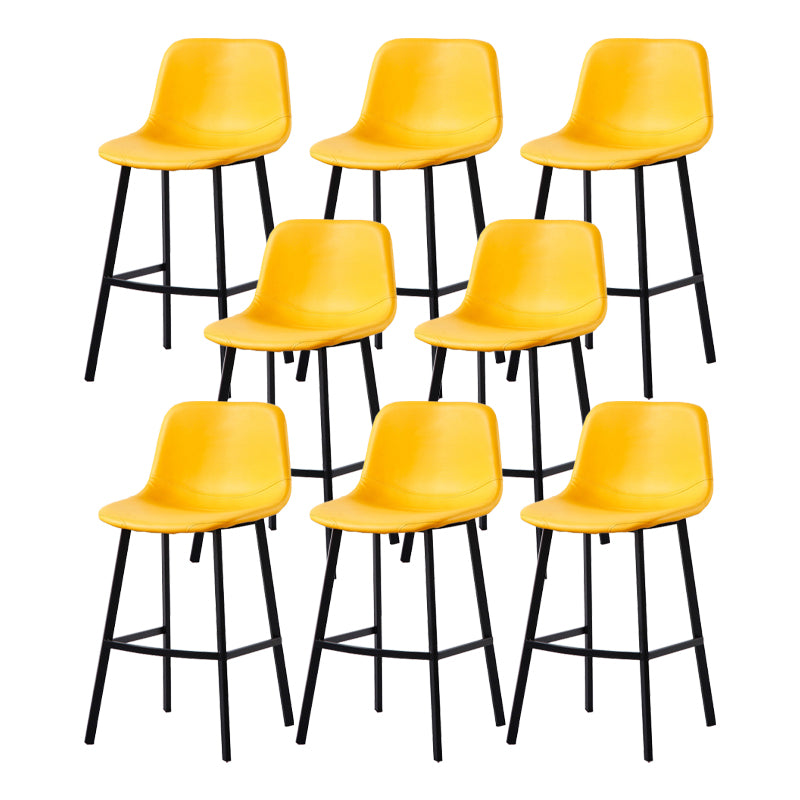 Modern Footrest Coffee Shop Stool Matte Finish Upholstered Bar Stools