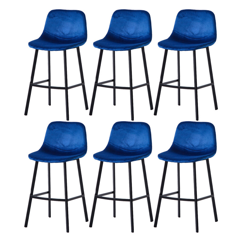 Modern Footrest Coffee Shop Stool Matte Finish Upholstered Bar Stools