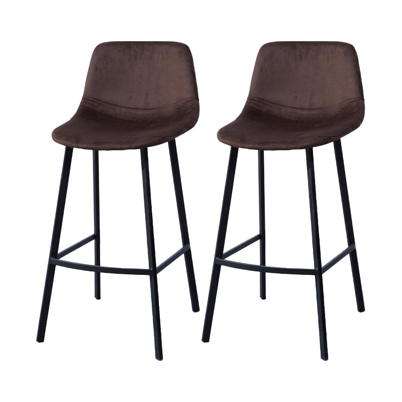 Modern Footrest Coffee Shop Stool Matte Finish Upholstered Bar Stools