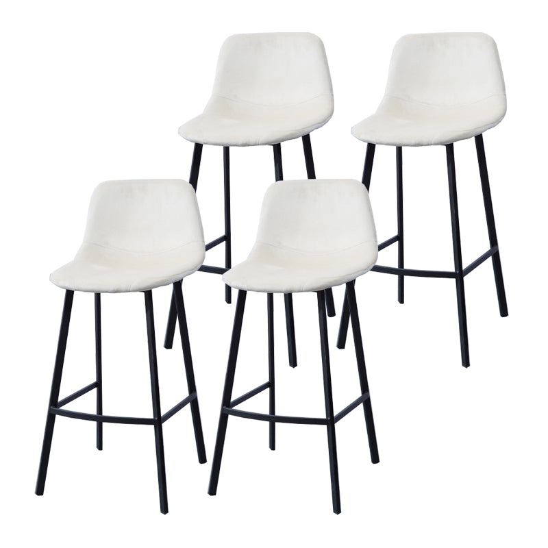 Modern Footrest Coffee Shop Stool Matte Finish Upholstered Bar Stools