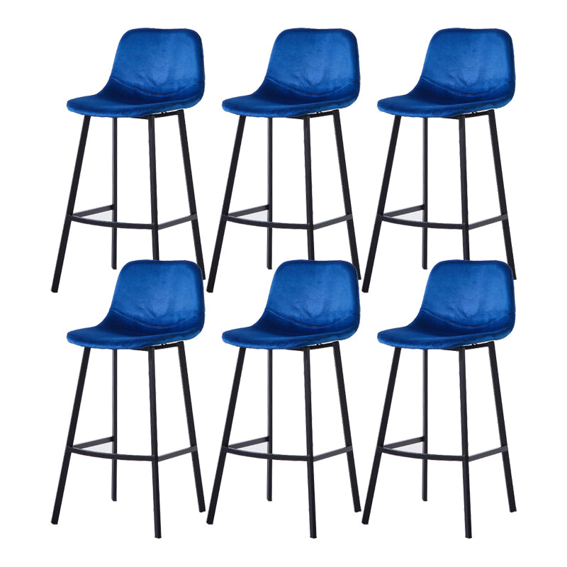 Modern Footrest Coffee Shop Stool Matte Finish Upholstered Bar Stools