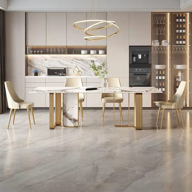 Luxury Sintered Stone Dining Set Rectangle 1/2/5/6/7 Pieces Dining Room Table Set