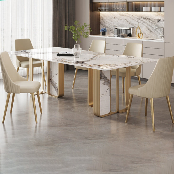 Luxury Sintered Stone Dining Set Rectangle 1/2/5/6/7 Pieces Dining Room Table Set