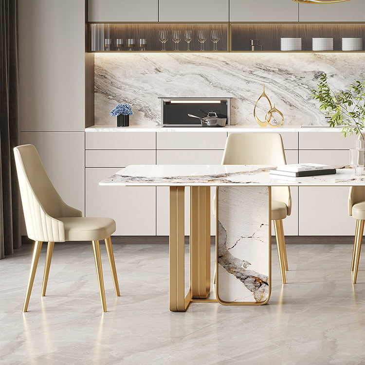 Luxury Sintered Stone Dining Set Rectangle 1/2/5/6/7 Pieces Dining Room Table Set