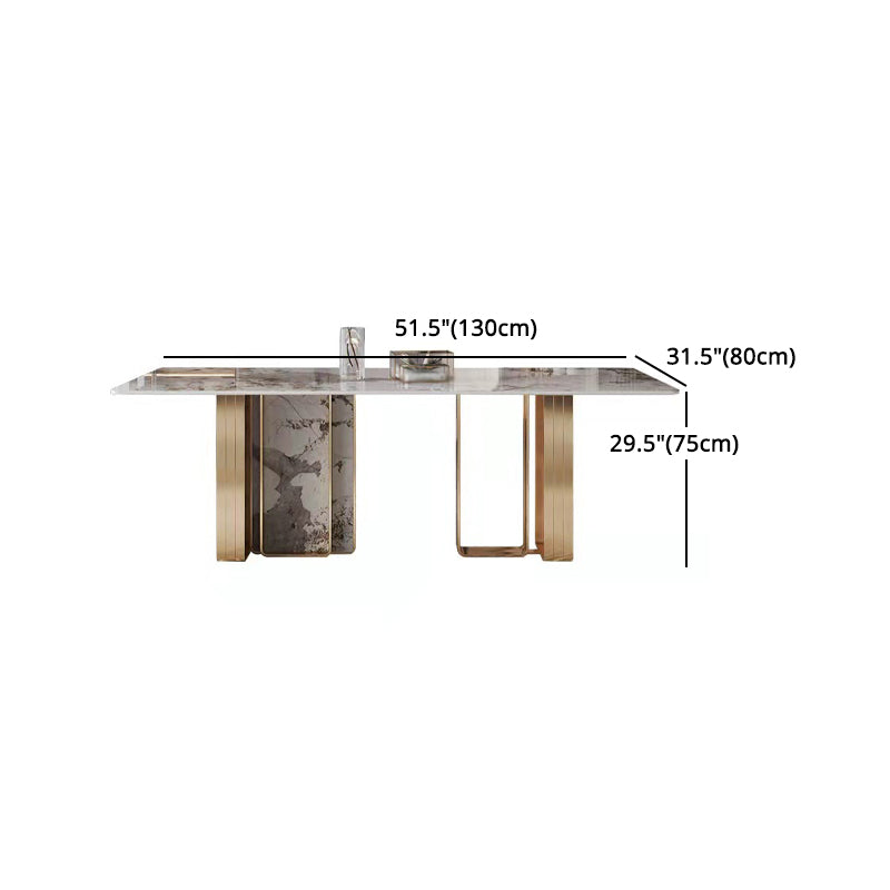 Luxury Sintered Stone Dining Set Rectangle 1/2/5/6/7 Pieces Dining Room Table Set