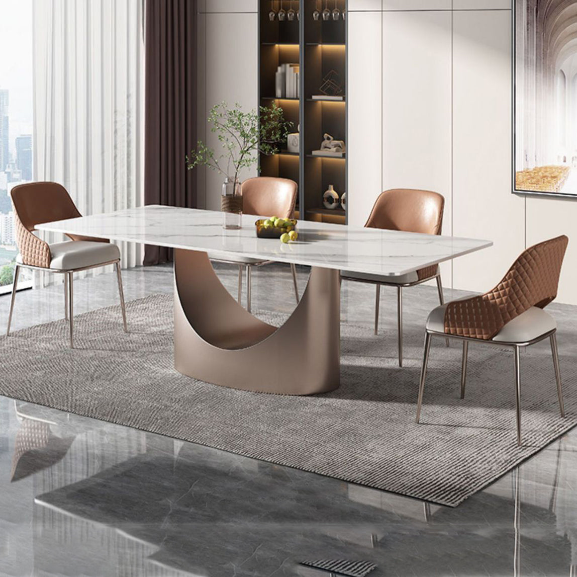 Luxury Sintered Stone Dining Set Rectangle 1/4/5/7/9 Pieces Dining Room Table Set