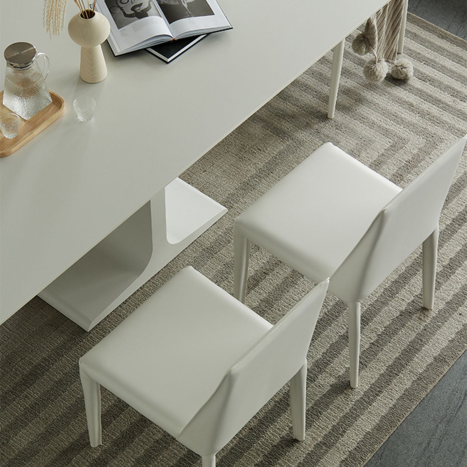 Modern Rectangle Stone Dining Table Set 1/4/5/7 Pieces Dining Set