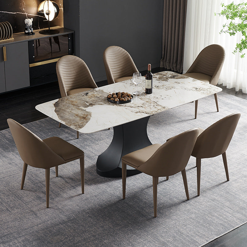 Modern Rectangle Sintered Stone Dining Table Set 1/3/4/5/7 Pieces Dining Set for Home Use