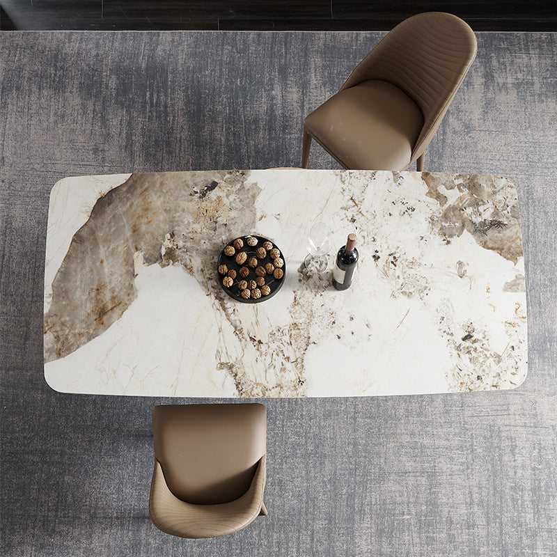 Modern Rectangle Sintered Stone Dining Table Set 1/3/4/5/7 Pieces Dining Set for Home Use