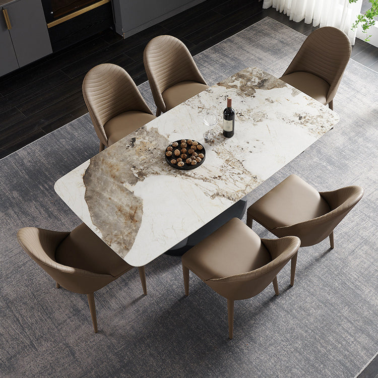 Modern Rectangle Sintered Stone Dining Table Set 1/3/4/5/7 Pieces Dining Set for Home Use