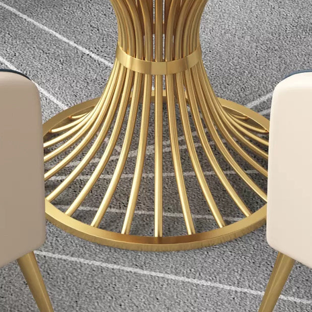 Glam Round Sintered Stone Dining Table Set 1/2/5 Pieces Dining Set for Home Use