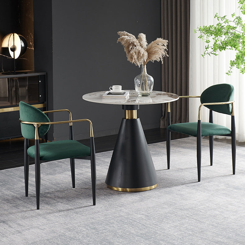 Glam Round Sintered Stone Dining Table Set 1/2/3/4 Pieces Dining Set for Home Use