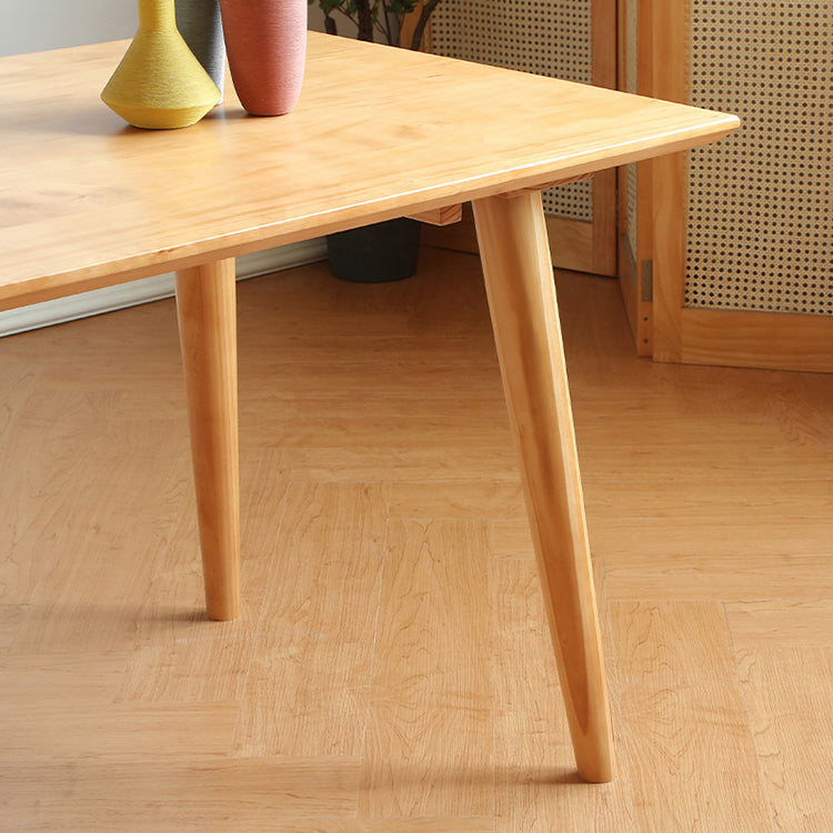 Solid Wood Dining Table Modern Brown Dining Table with 4 Legs