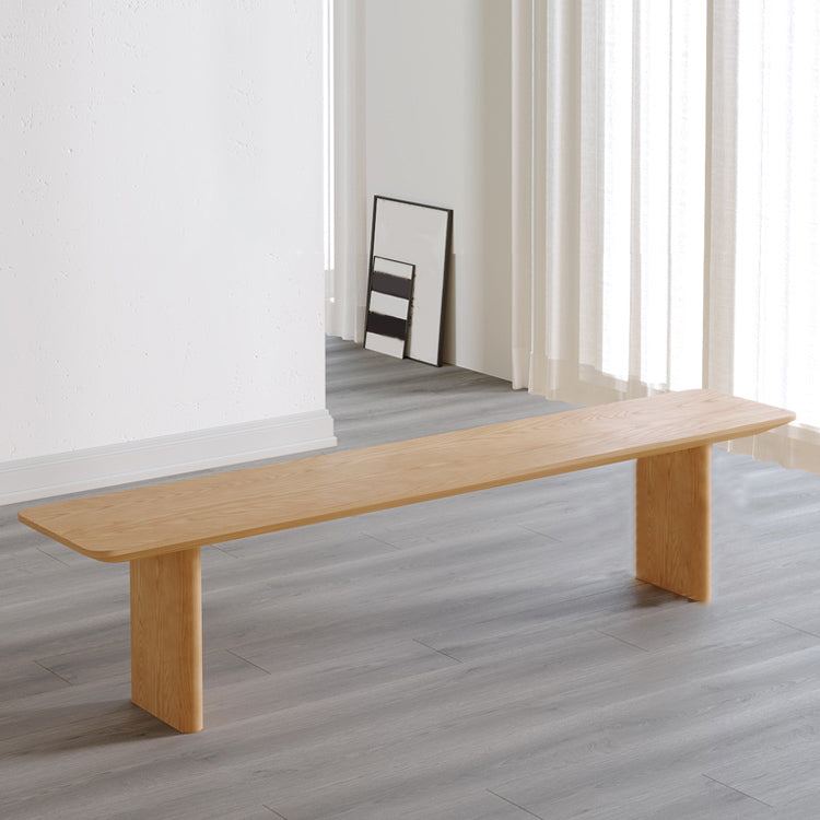 Modern Pine Wood Indoor Table for Restaurant Rectangle Dining Table with Double Pedestal