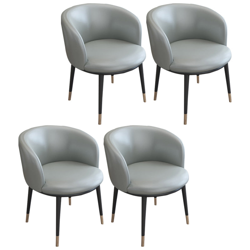Faux Leather Contemporary Dining Chair with 4 Legs Matte Finish Solid Back Chair