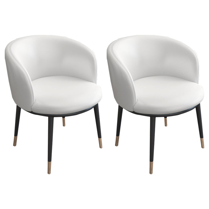 Faux Leather Contemporary Dining Chair with 4 Legs Matte Finish Solid Back Chair