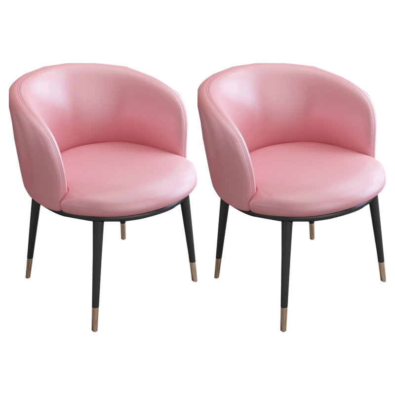 Faux Leather Contemporary Dining Chair with 4 Legs Matte Finish Solid Back Chair