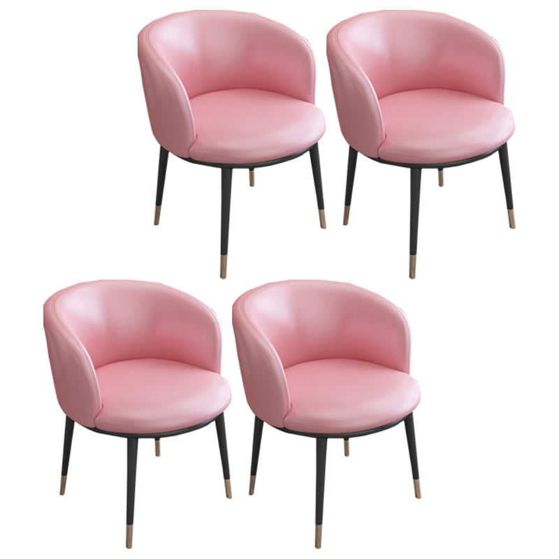 Faux Leather Contemporary Dining Chair with 4 Legs Matte Finish Solid Back Chair