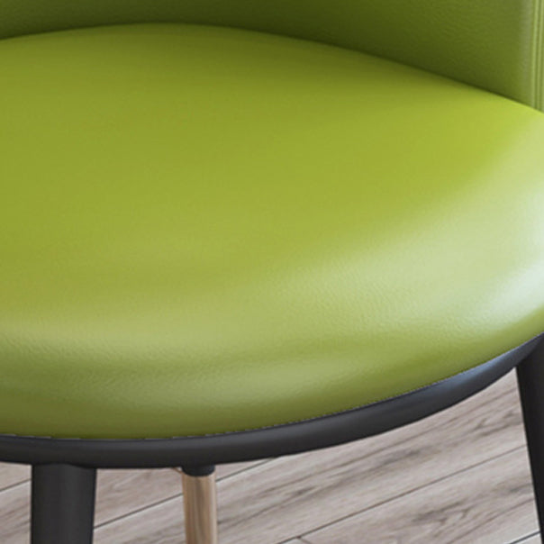 Faux Leather Contemporary Dining Chair with 4 Legs Matte Finish Solid Back Chair