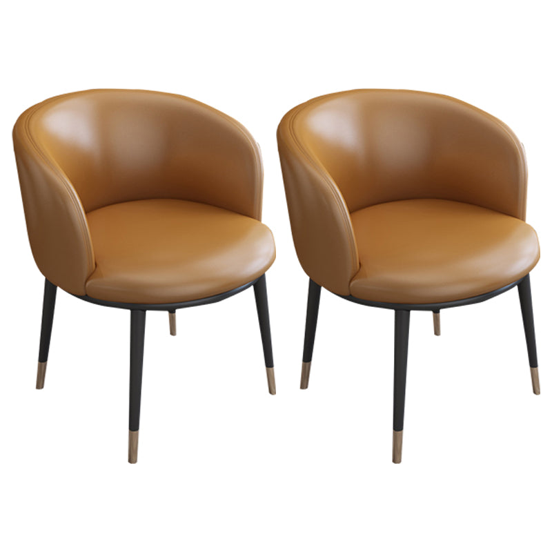Faux Leather Contemporary Dining Chair with 4 Legs Matte Finish Solid Back Chair