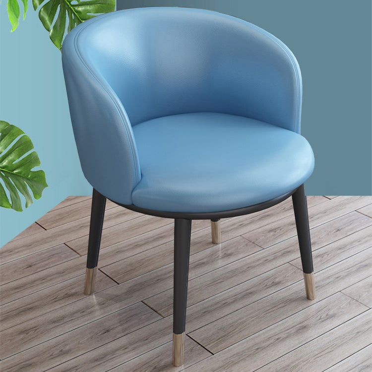 Faux Leather Contemporary Dining Chair with 4 Legs Matte Finish Solid Back Chair