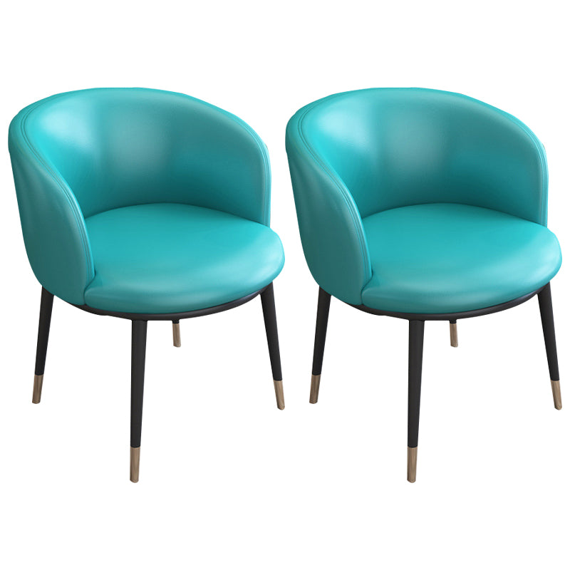 Faux Leather Contemporary Dining Chair with 4 Legs Matte Finish Solid Back Chair