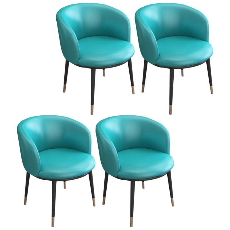 Faux Leather Contemporary Dining Chair with 4 Legs Matte Finish Solid Back Chair