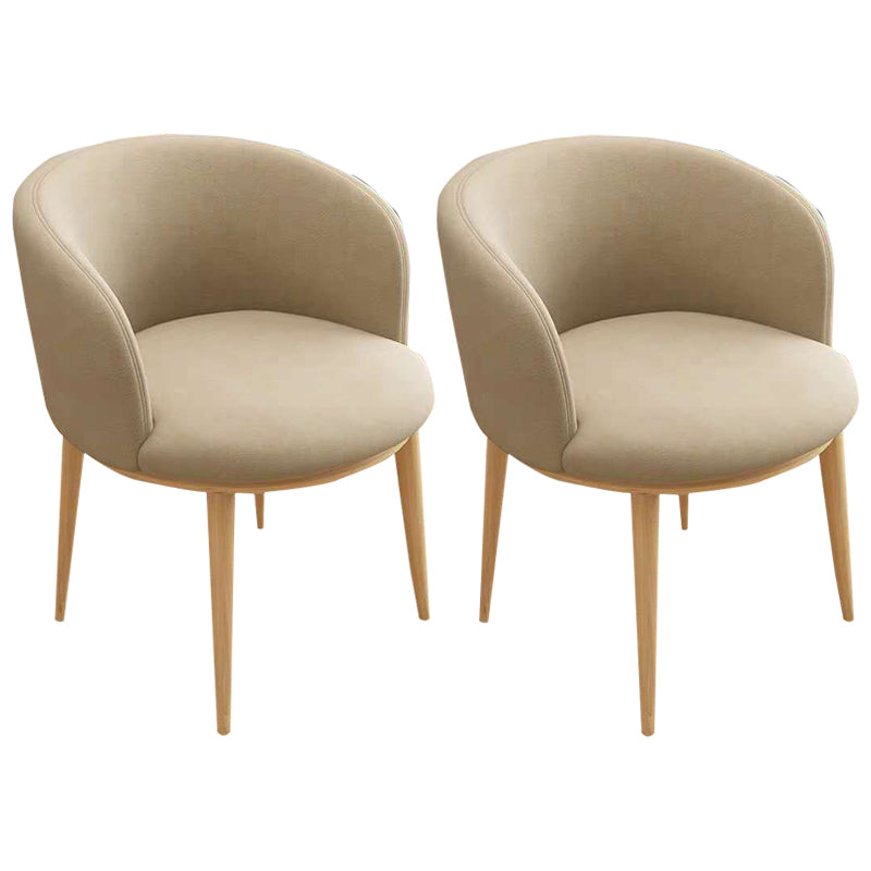Faux Leather Contemporary Dining Chair with 4 Legs Matte Finish Solid Back Chair