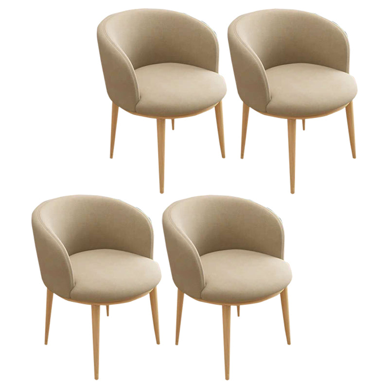 Faux Leather Contemporary Dining Chair with 4 Legs Matte Finish Solid Back Chair