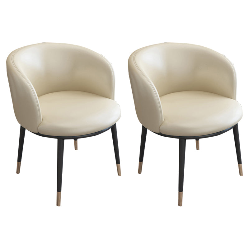 Faux Leather Contemporary Dining Chair with 4 Legs Matte Finish Solid Back Chair