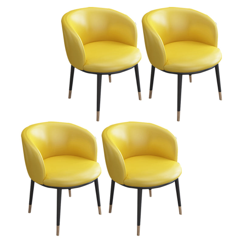 Faux Leather Contemporary Dining Chair with 4 Legs Matte Finish Solid Back Chair