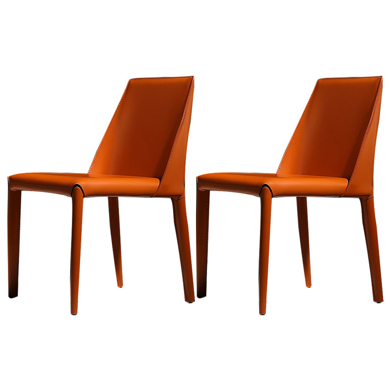 Faux Leather Indoor Upholstered Dining Chair Matte Finish Solid Back Side Chair