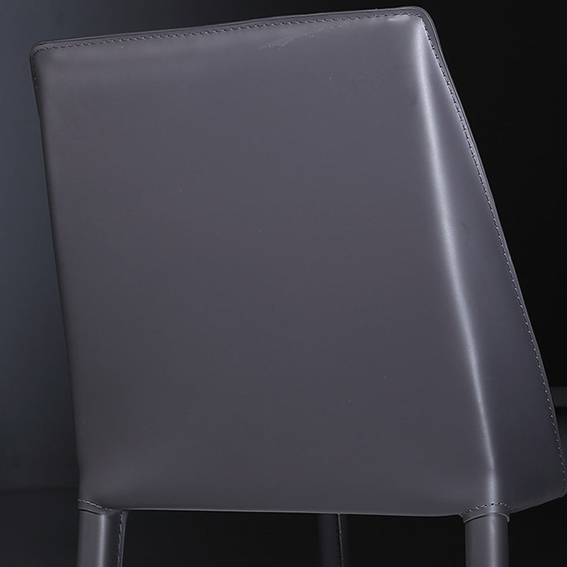 Faux Leather Indoor Upholstered Dining Chair Matte Finish Solid Back Side Chair