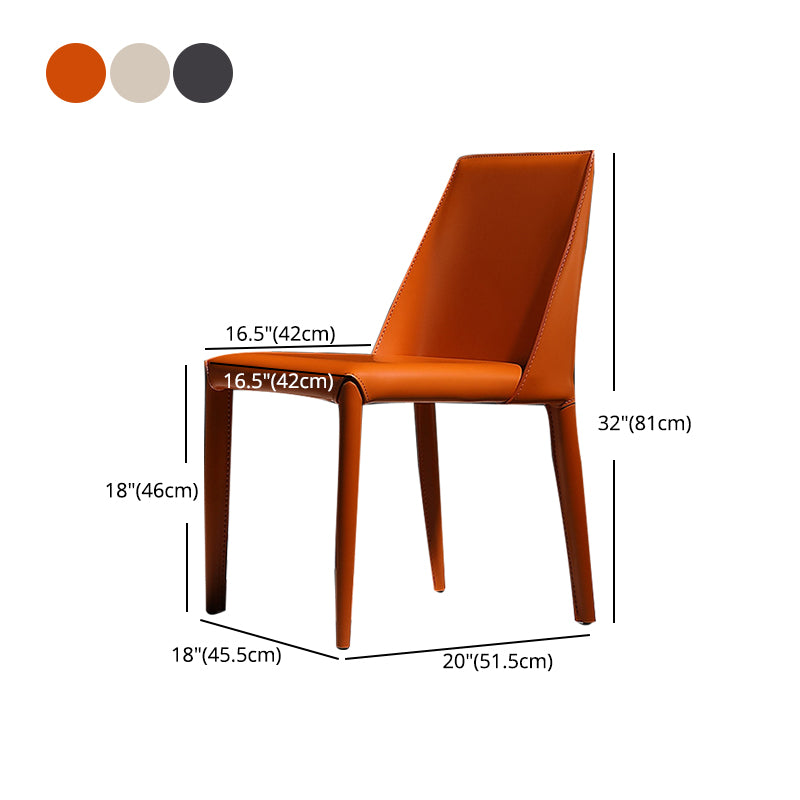 Faux Leather Indoor Upholstered Dining Chair Matte Finish Solid Back Side Chair