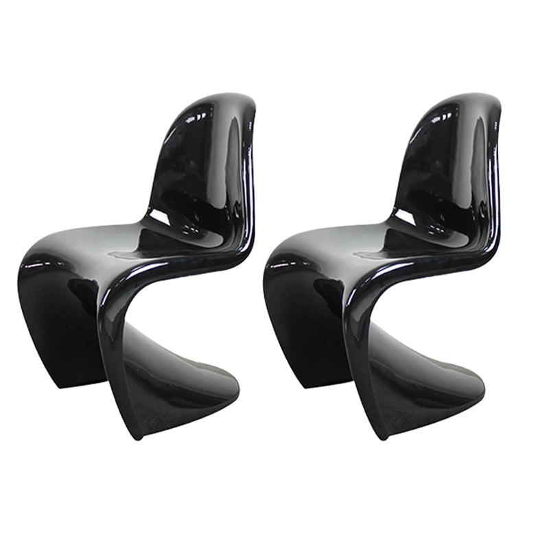 Glam Style Dining Side Chair Plastic Stackable Dining Chair for Indoor