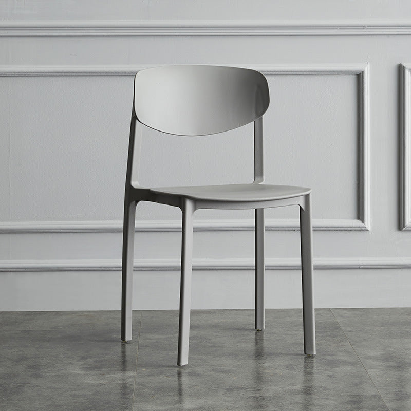 Plastic Contemporary Armless Chair Open Back Dining Kitchen Room Chair