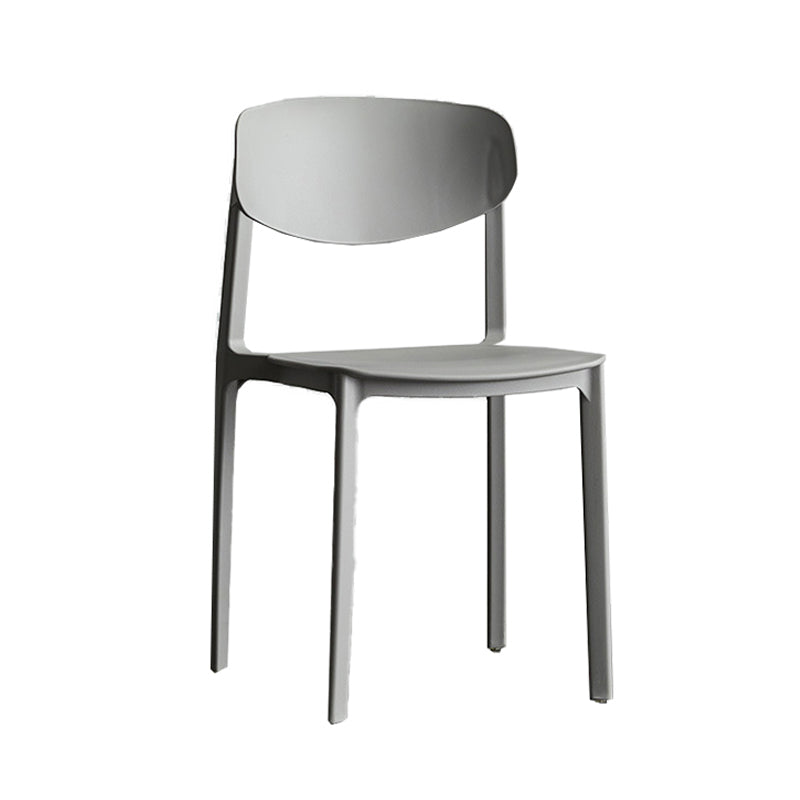 Plastic Contemporary Armless Chair Open Back Dining Kitchen Room Chair