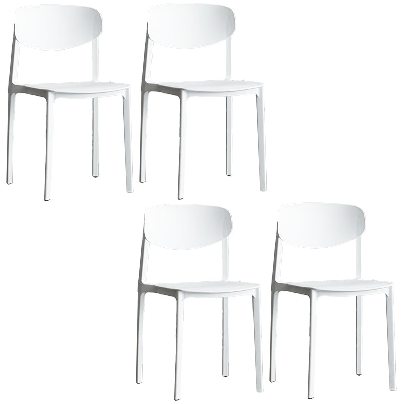 Plastic Contemporary Armless Chair Open Back Dining Kitchen Room Chair