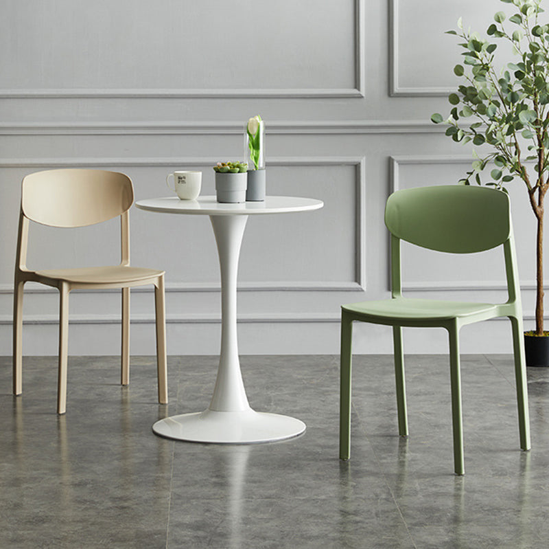 Plastic Contemporary Armless Chair Open Back Dining Kitchen Room Chair